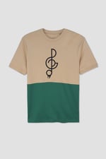 Cut & Sew Colour Block T-Shirt