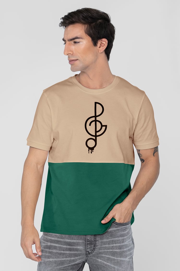 Cut & Sew Colour Block T-Shirt