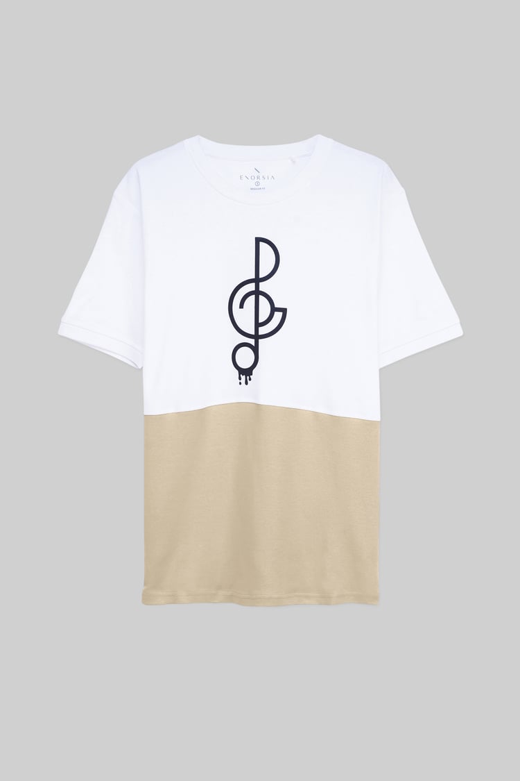 Cut & Sew Colour Block T-Shirt