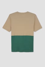 Cut & Sew Colour Block T-Shirt