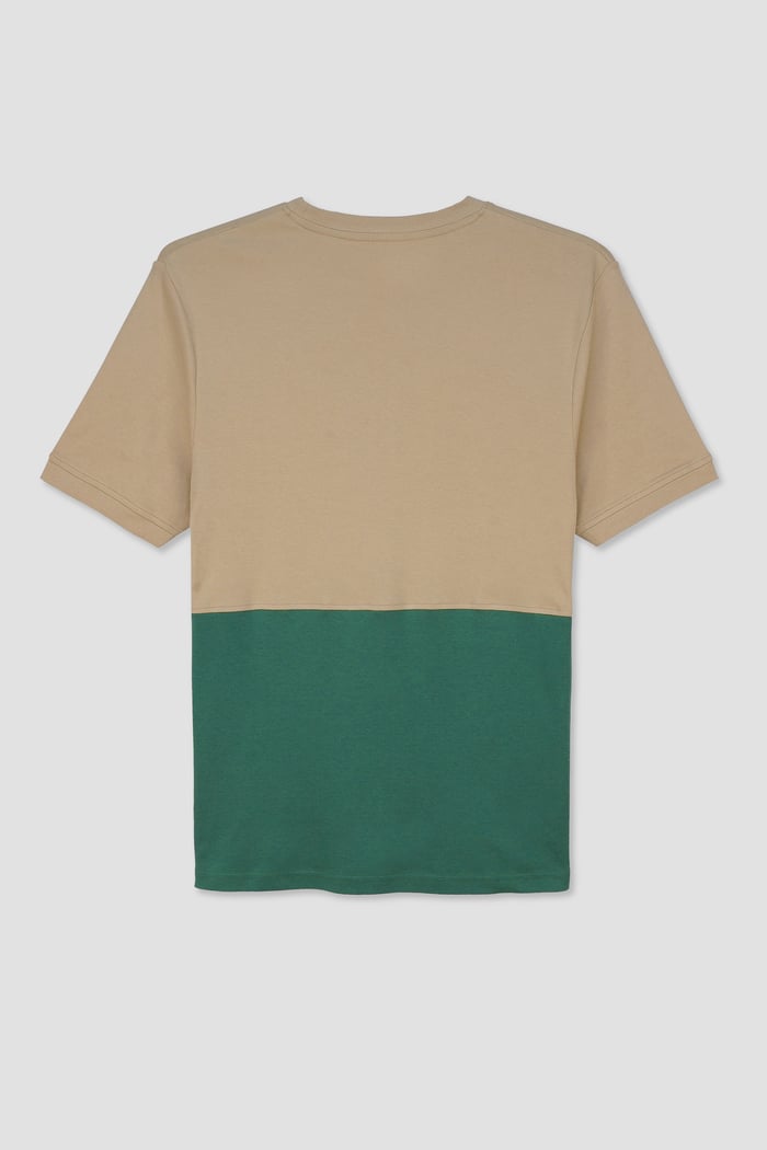 Cut & Sew Colour Block T-Shirt