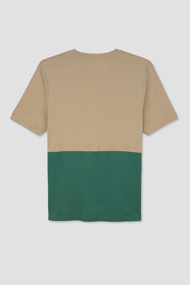 Cut & Sew Colour Block T-Shirt