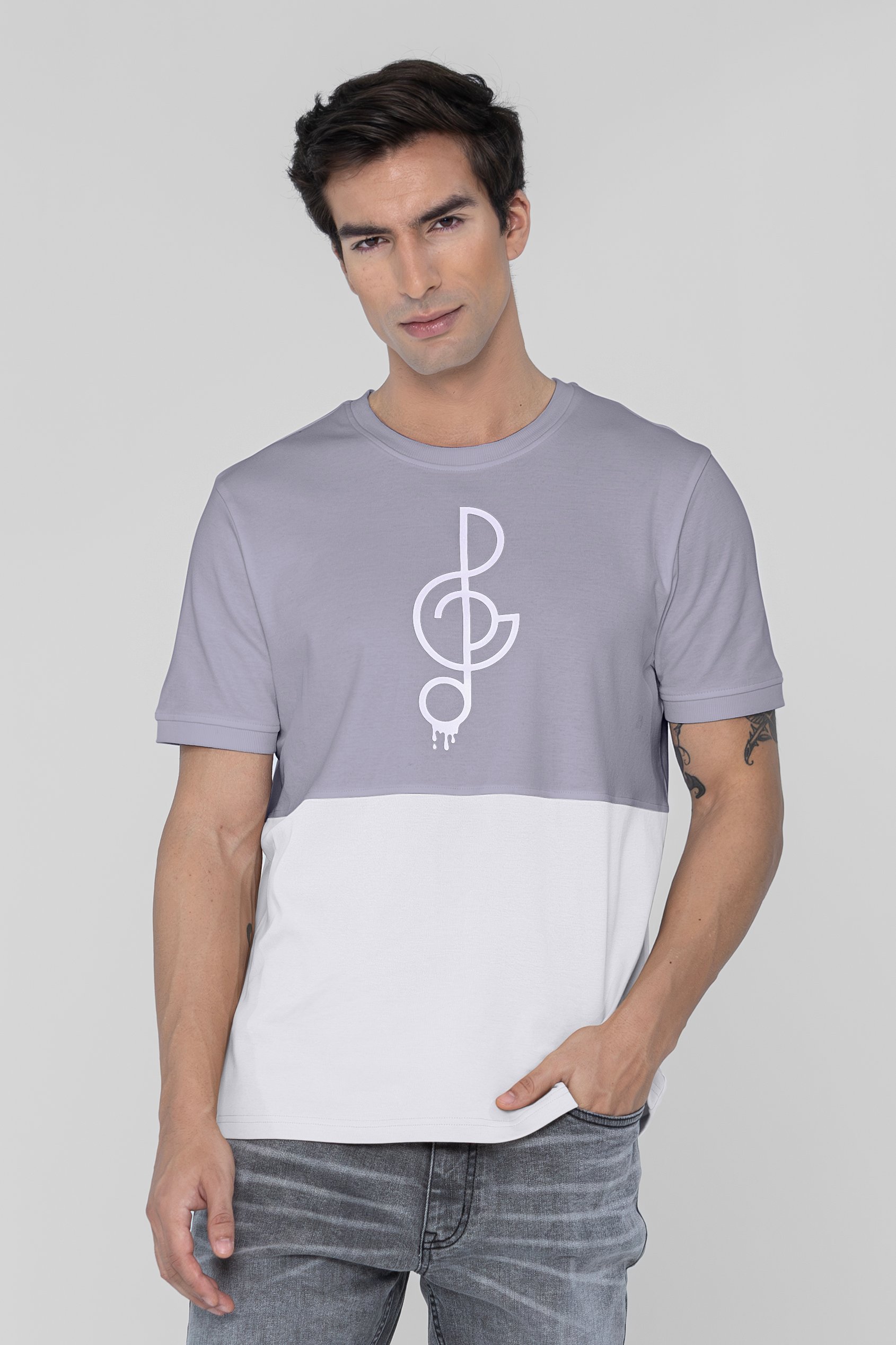 Cut & Sew Colour Block T-Shirt