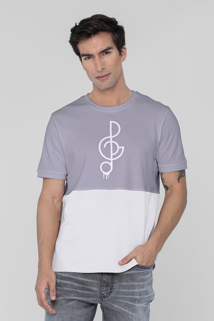 Cut & Sew Colour Block T-Shirt