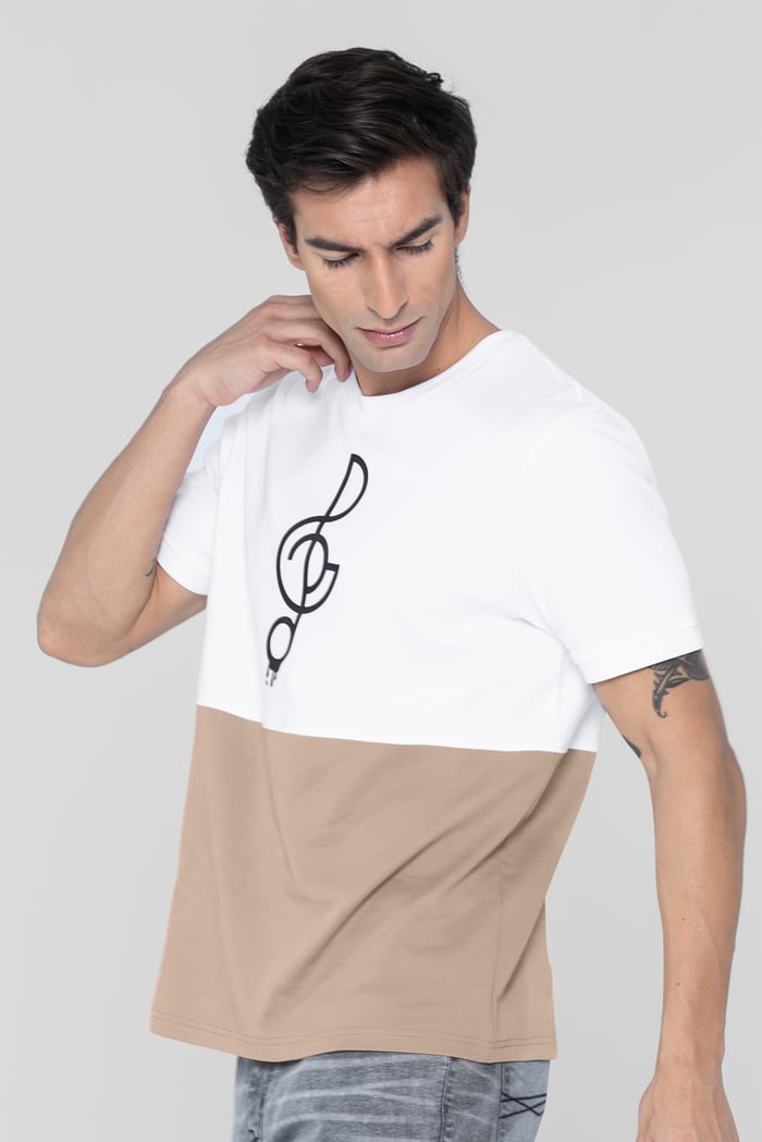 Cut & Sew Colour Block T-Shirt