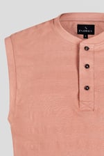 Sleeveless Henley Vest Top