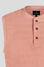 Sleeveless Henley Vest Top