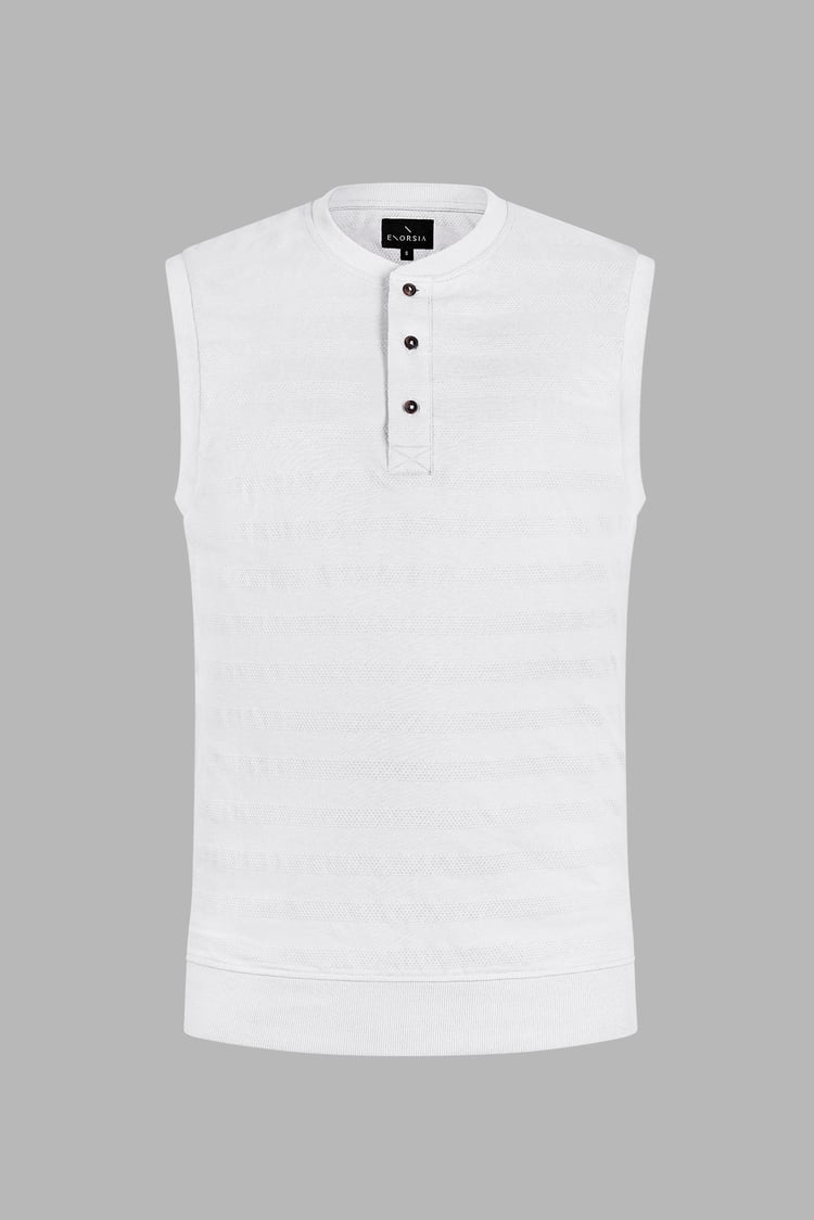 Sleeveless Henley Vest Top