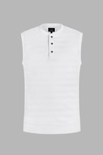 Sleeveless Henley Vest Top