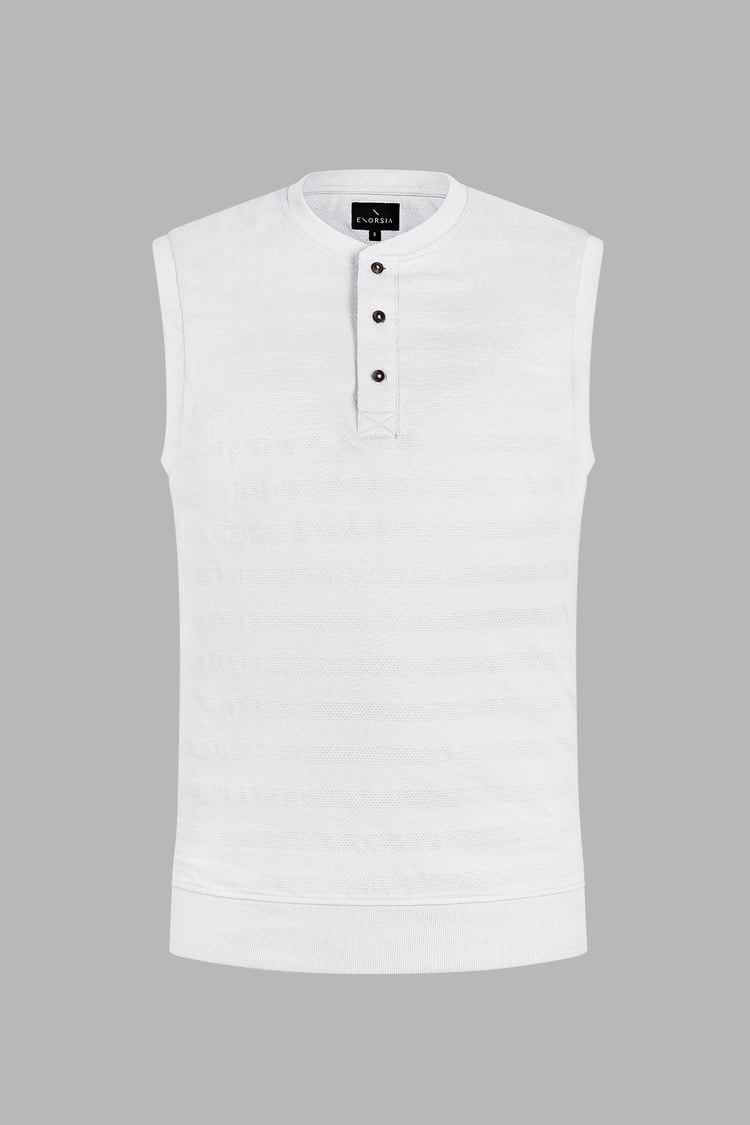 Sleeveless Henley Vest Top