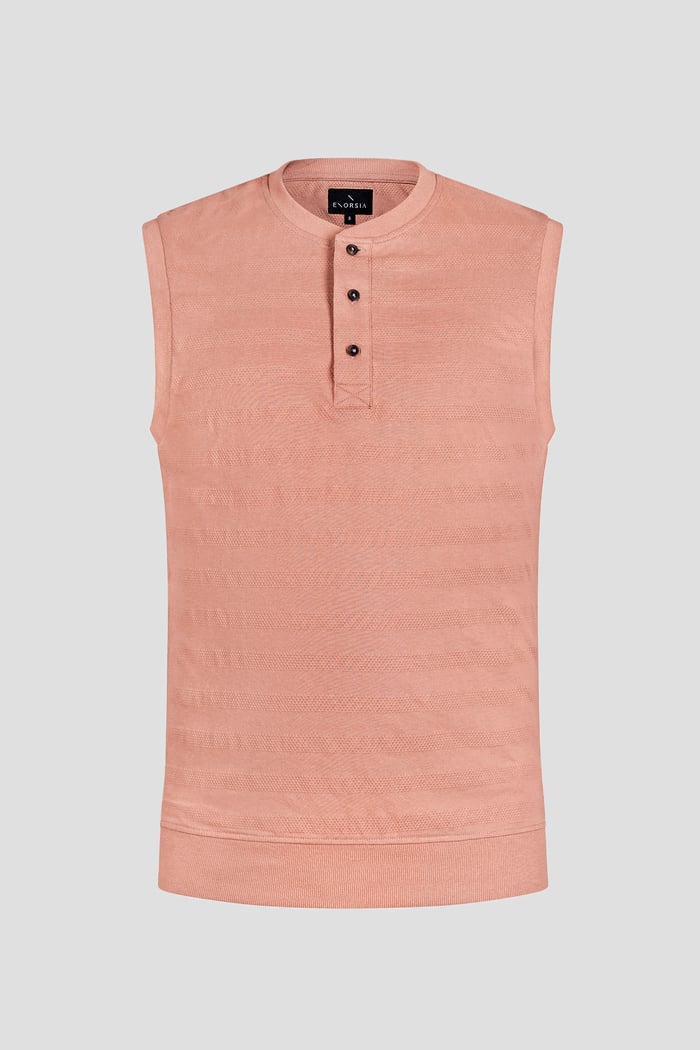 Sleeveless Henley Vest Top