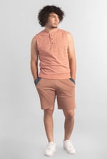 Sleeveless Henley Vest Top