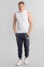 Sleeveless Henley Vest Top