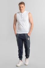 Sleeveless Henley Vest Top