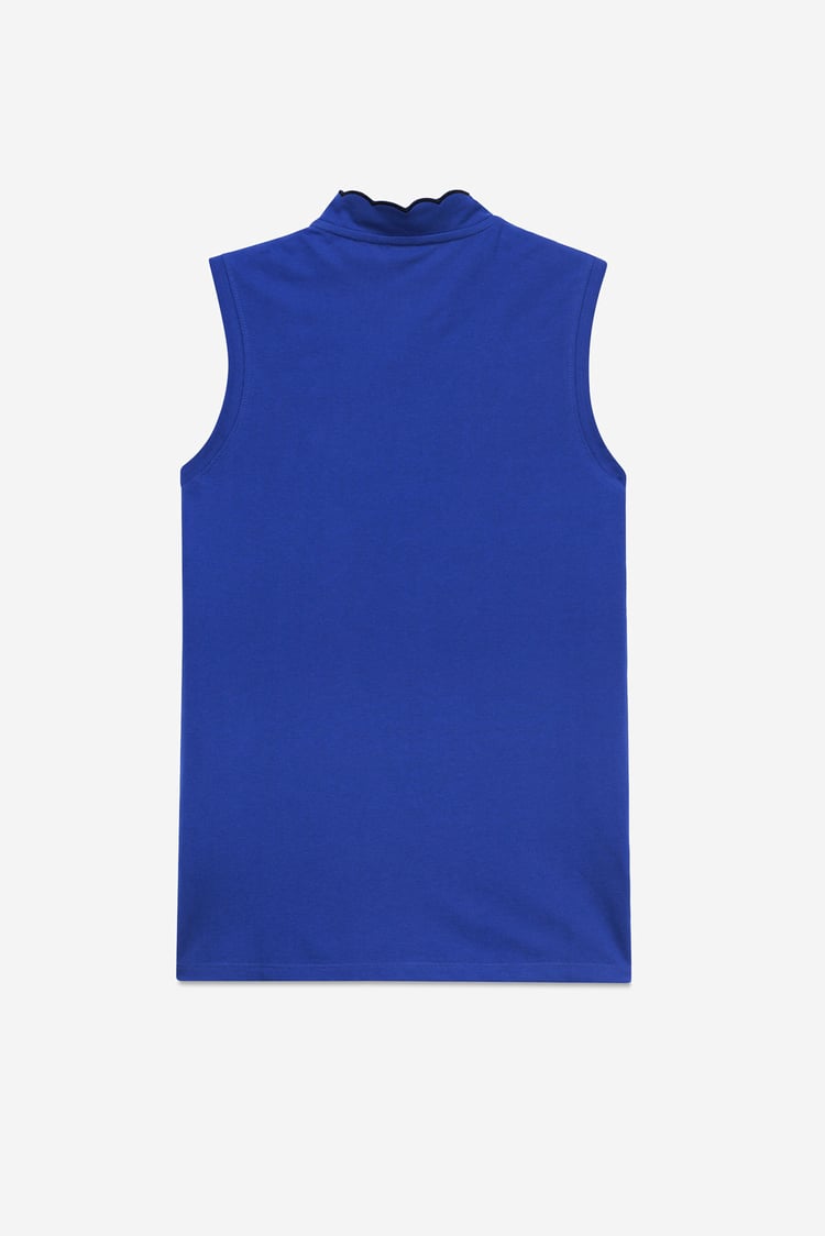 Womens Regular Fit Sleeveless Pique Polo