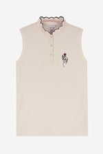 Womens Regular Fit Sleeveless Pique Polo