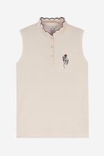 Womens Regular Fit Sleeveless Pique Polo