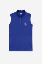 Womens Regular Fit Sleeveless Pique Polo
