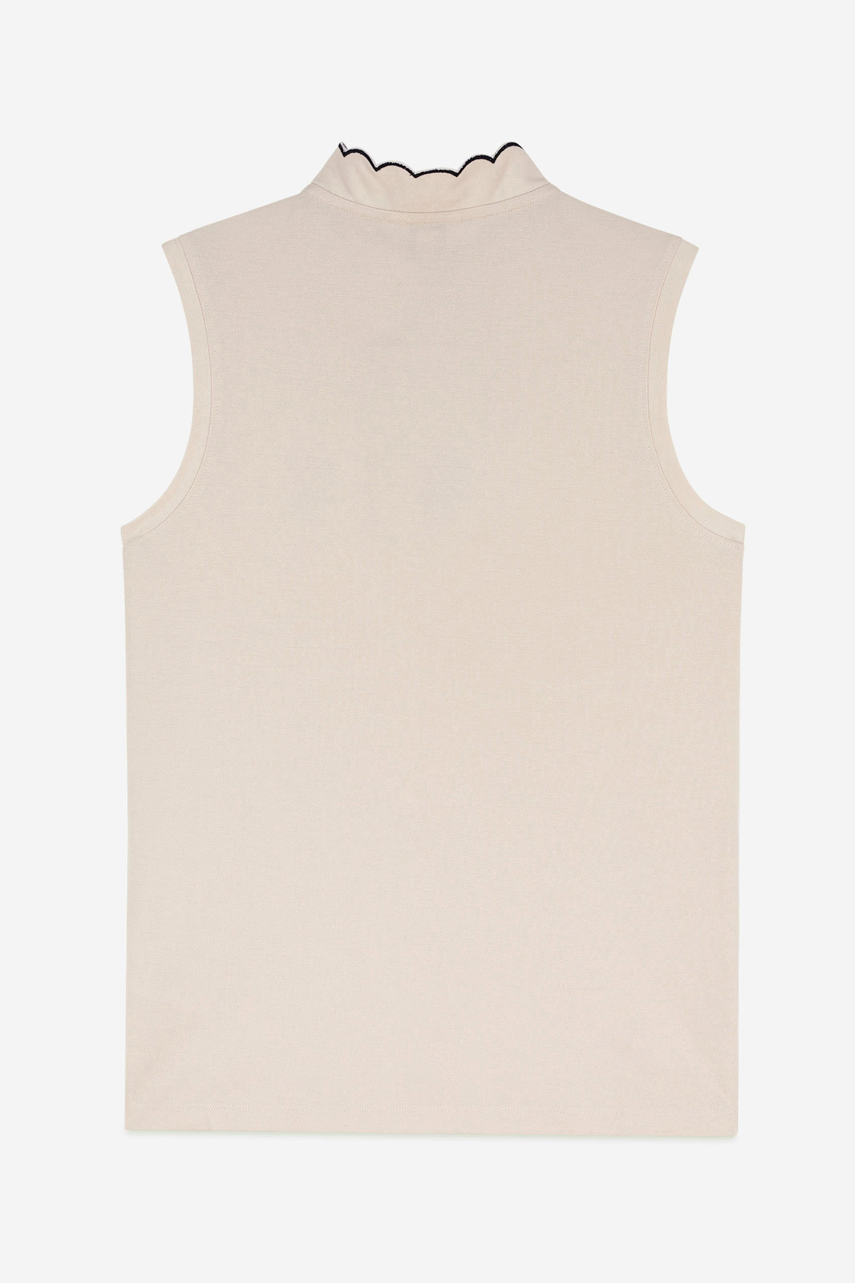 Womens Regular Fit Sleeveless Pique Polo