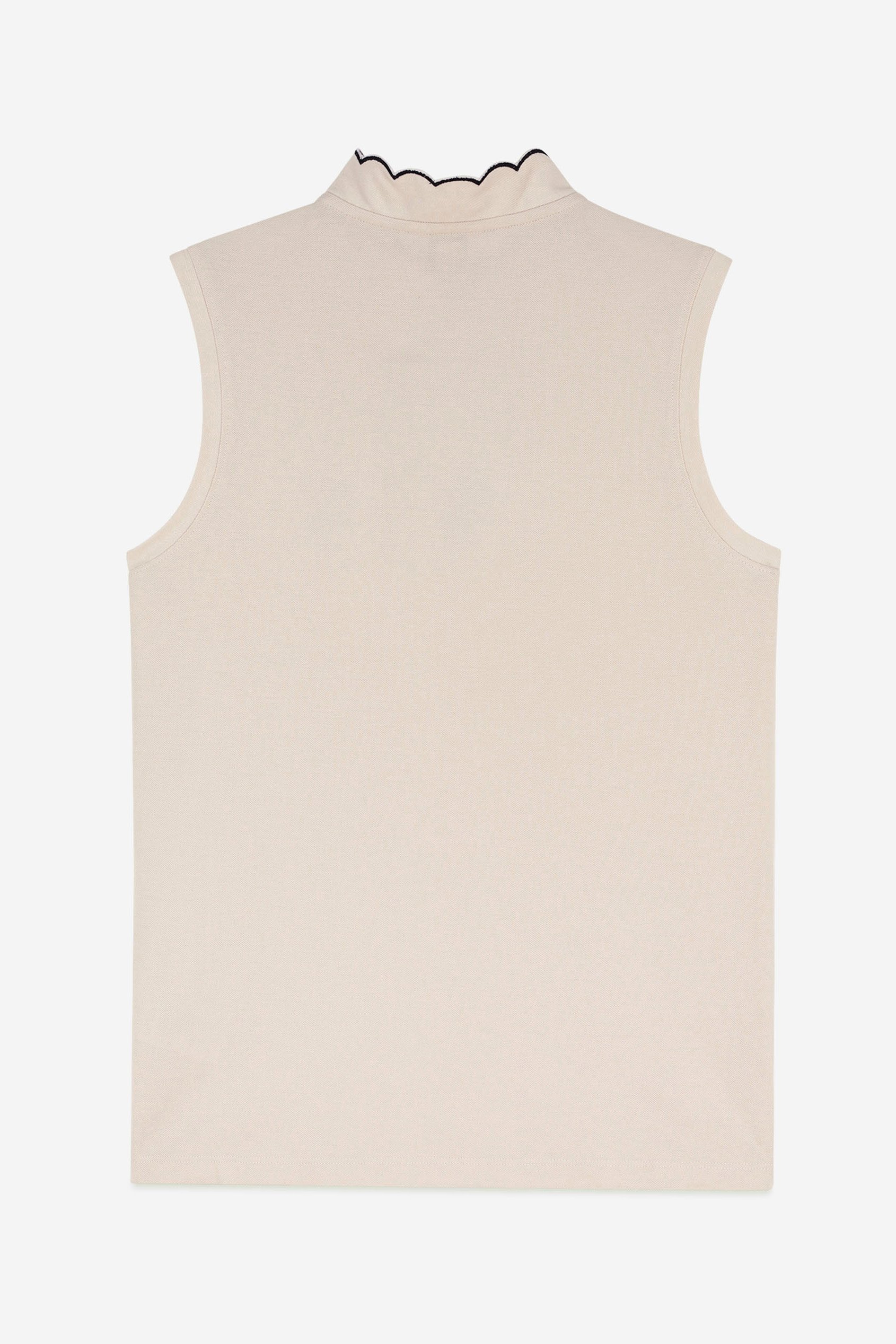 Womens Regular Fit Sleeveless Pique Polo