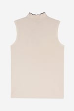 Womens Regular Fit Sleeveless Pique Polo