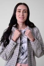 Womens Stripe Pattern Cropped Jacket