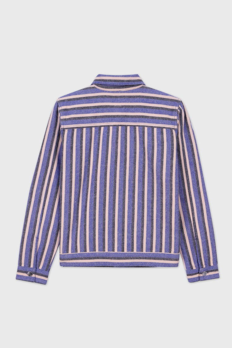 Womens Stripe Pattern Cropped Jacket