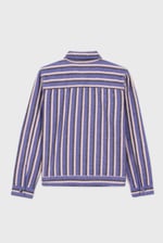 Womens Stripe Pattern Cropped Jacket