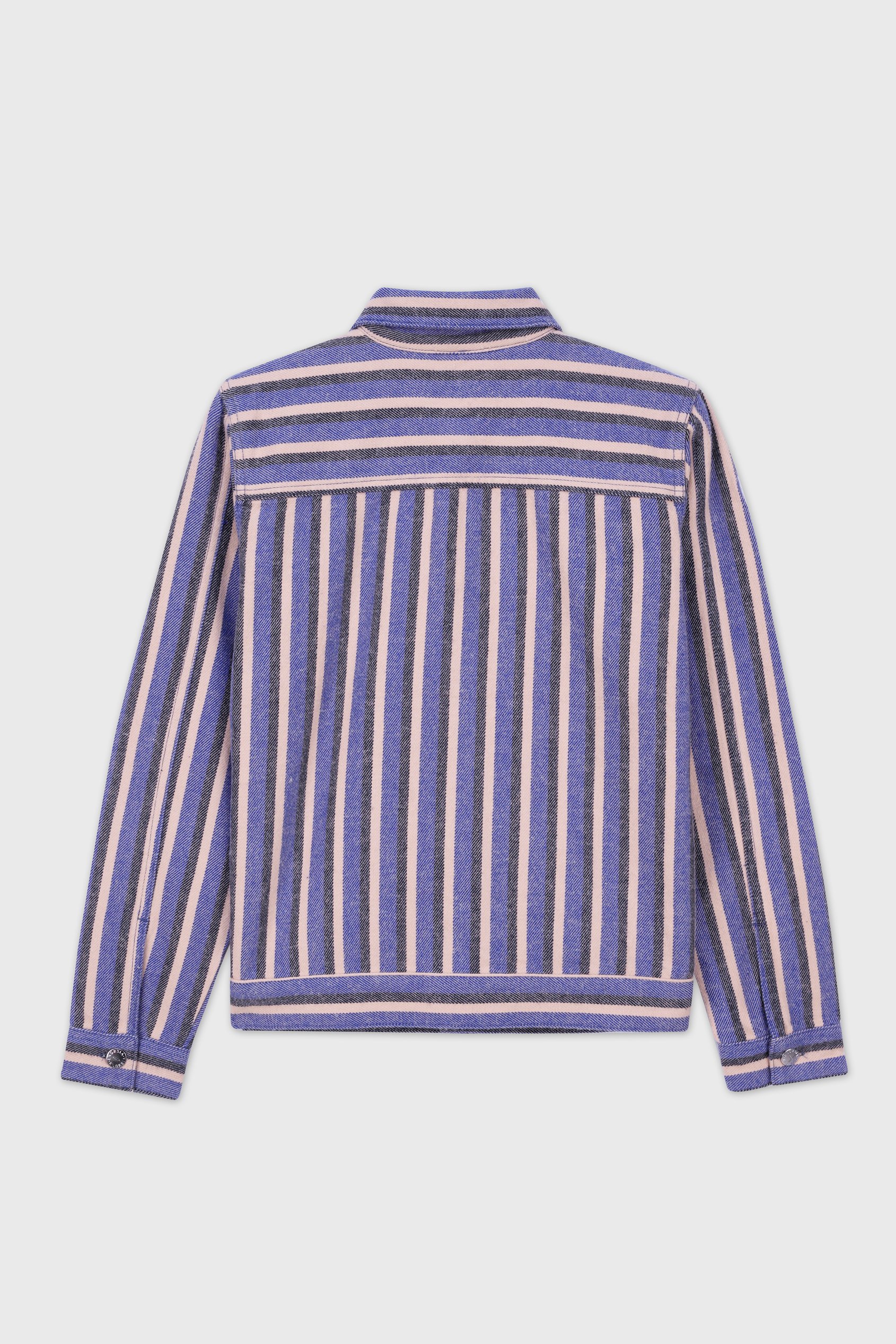 Womens Stripe Pattern Cropped Jacket