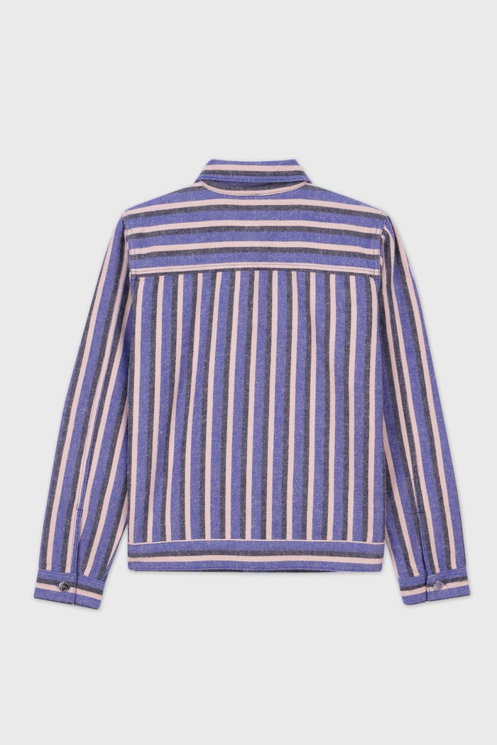 Womens Stripe Pattern Cropped Jacket