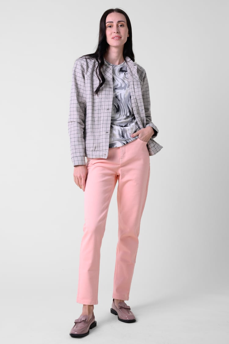Womens Stripe Pattern Cropped Jacket