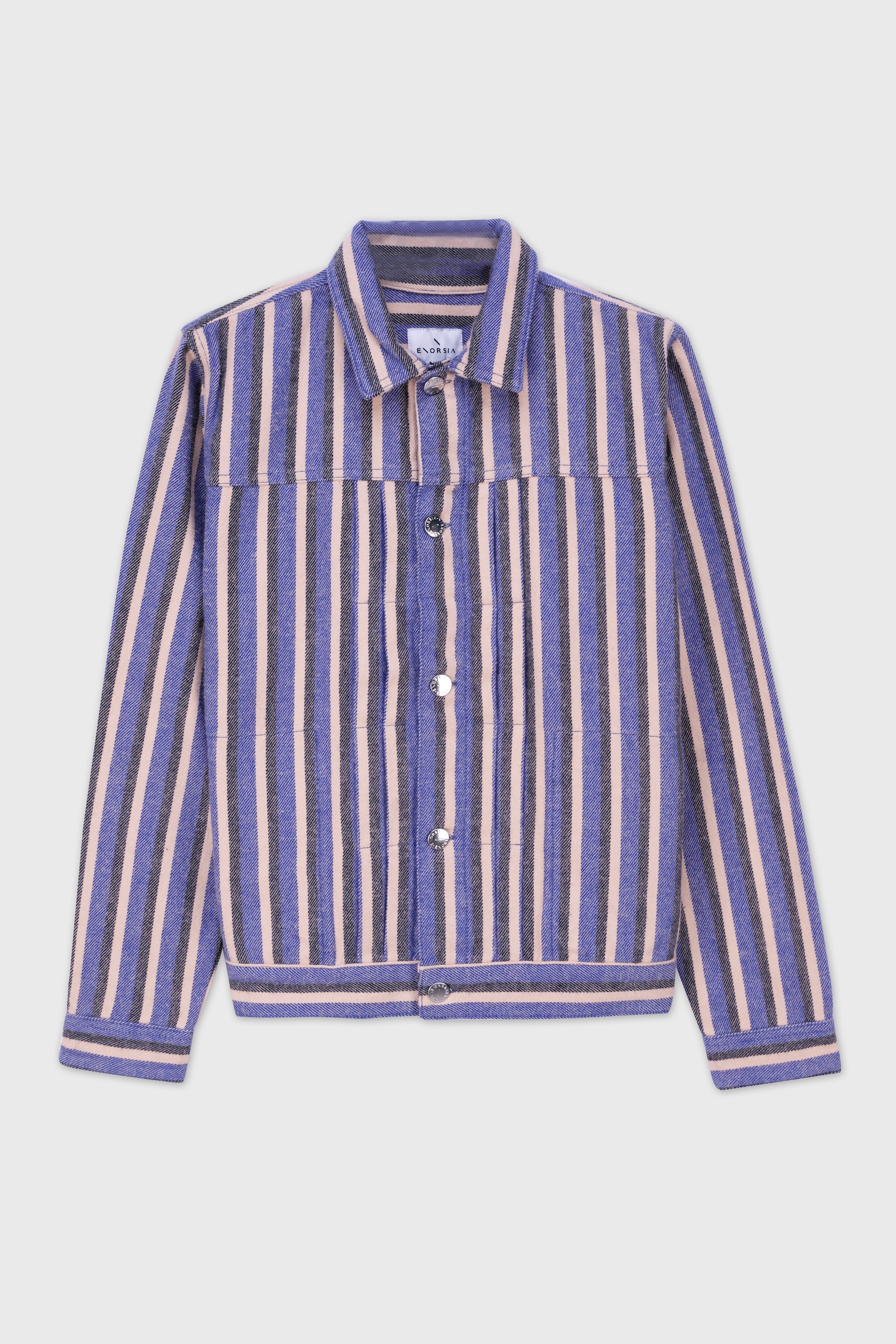 Womens Stripe Pattern Cropped Jacket