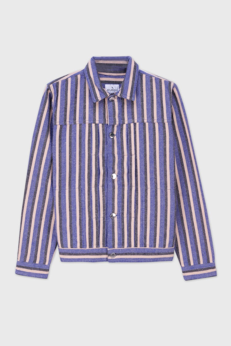 Womens Stripe Pattern Cropped Jacket