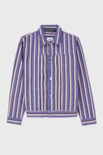 Womens Stripe Pattern Cropped Jacket