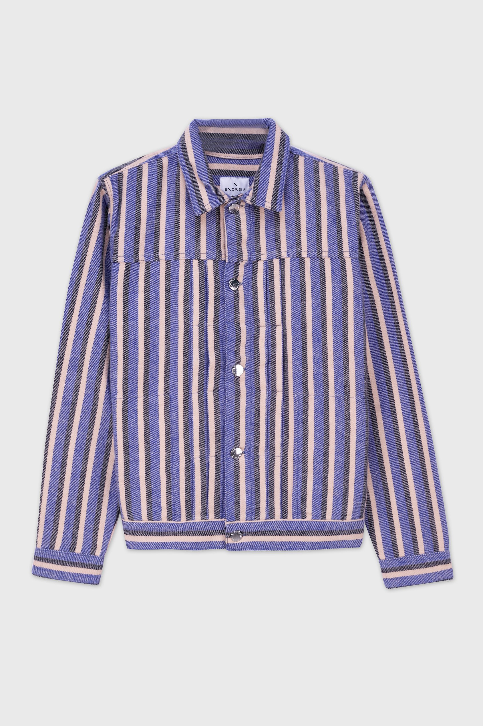 Womens Stripe Pattern Cropped Jacket