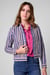 Womens Stripe Pattern Cropped Jacket