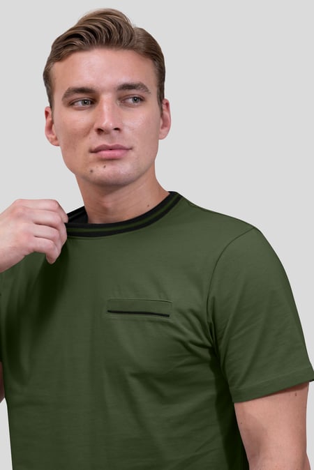 Mens Green Twin Tipped T-Shirt