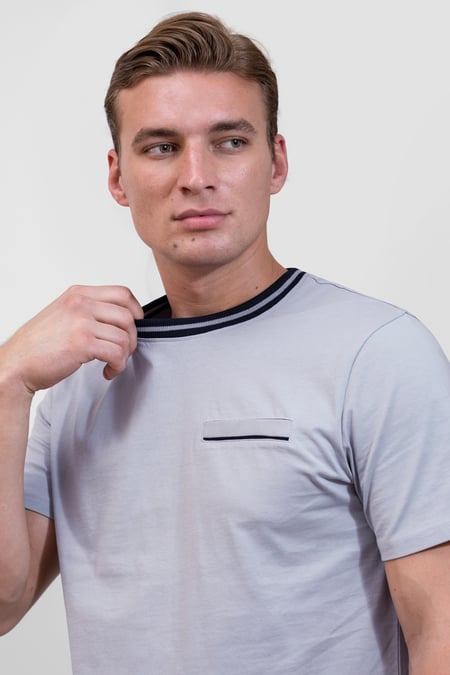 Mens Grey Twin Tipped T-Shirt