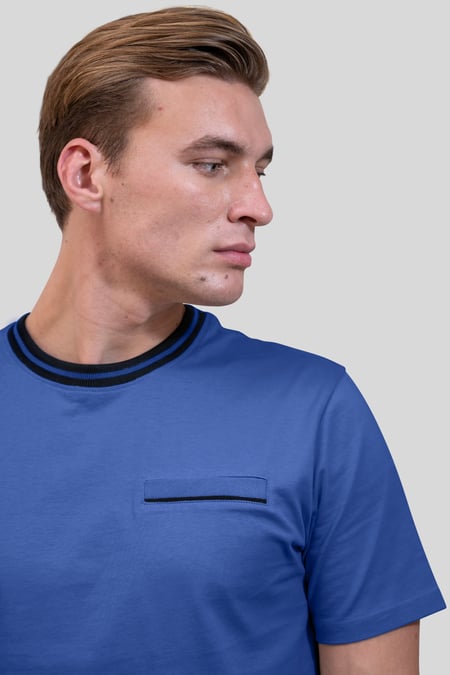 Mens Blue Twin Tipped T-Shirt