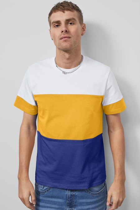 Yellow Colour Block T-Shirt