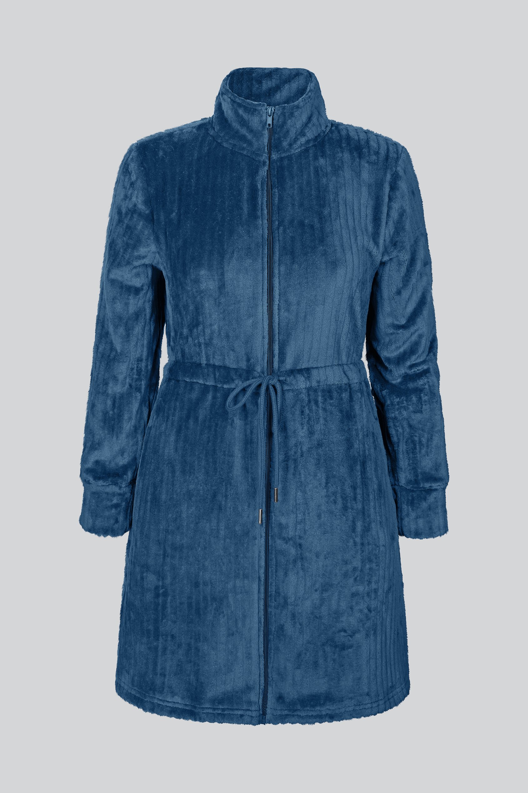 Supersoft Coral Fleece Zip Through Dressing Gown