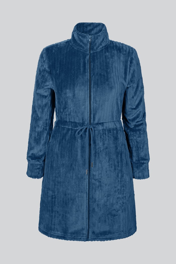 Supersoft Coral Fleece Zip Through Dressing Gown