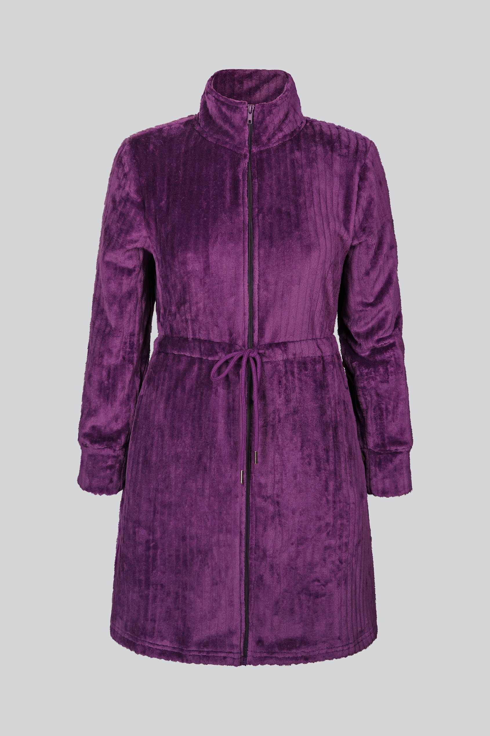 Supersoft Coral Fleece Zip Through Dressing Gown