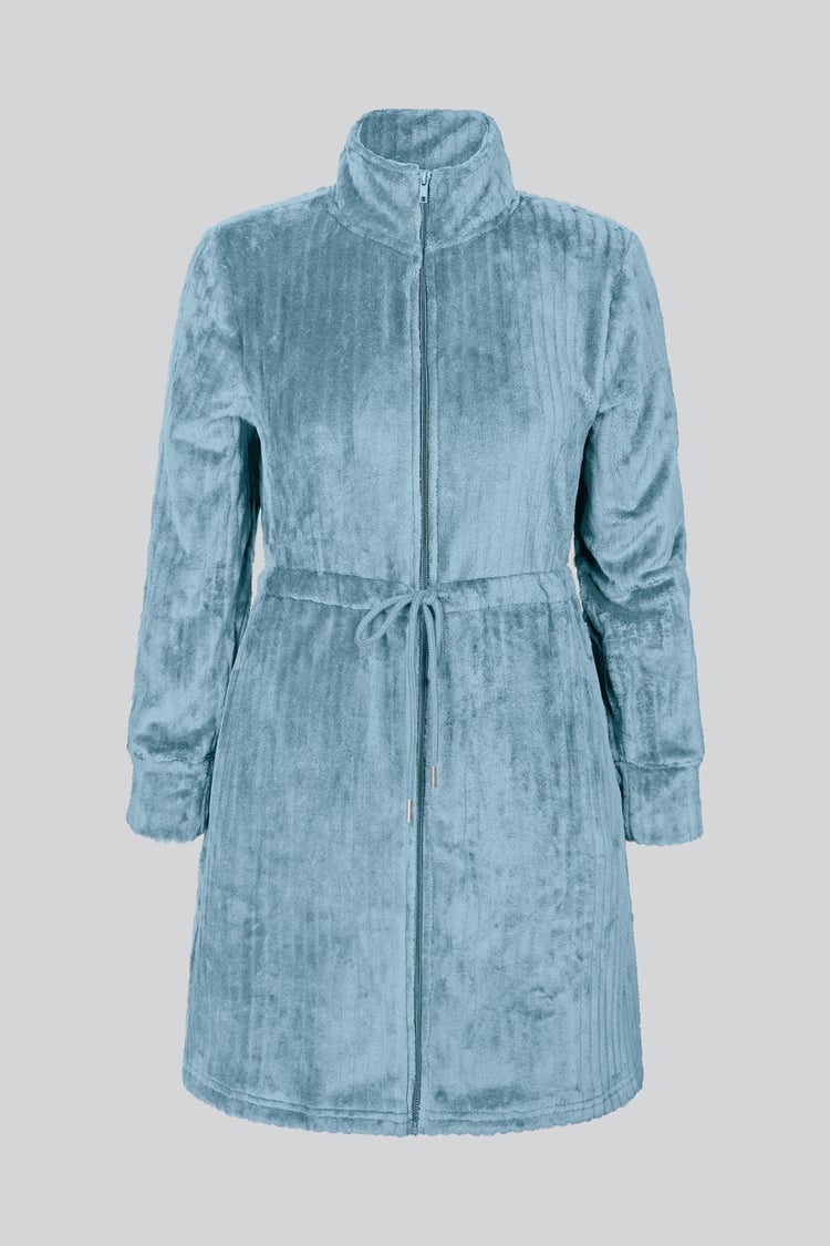 Supersoft Coral Fleece Zip Through Dressing Gown