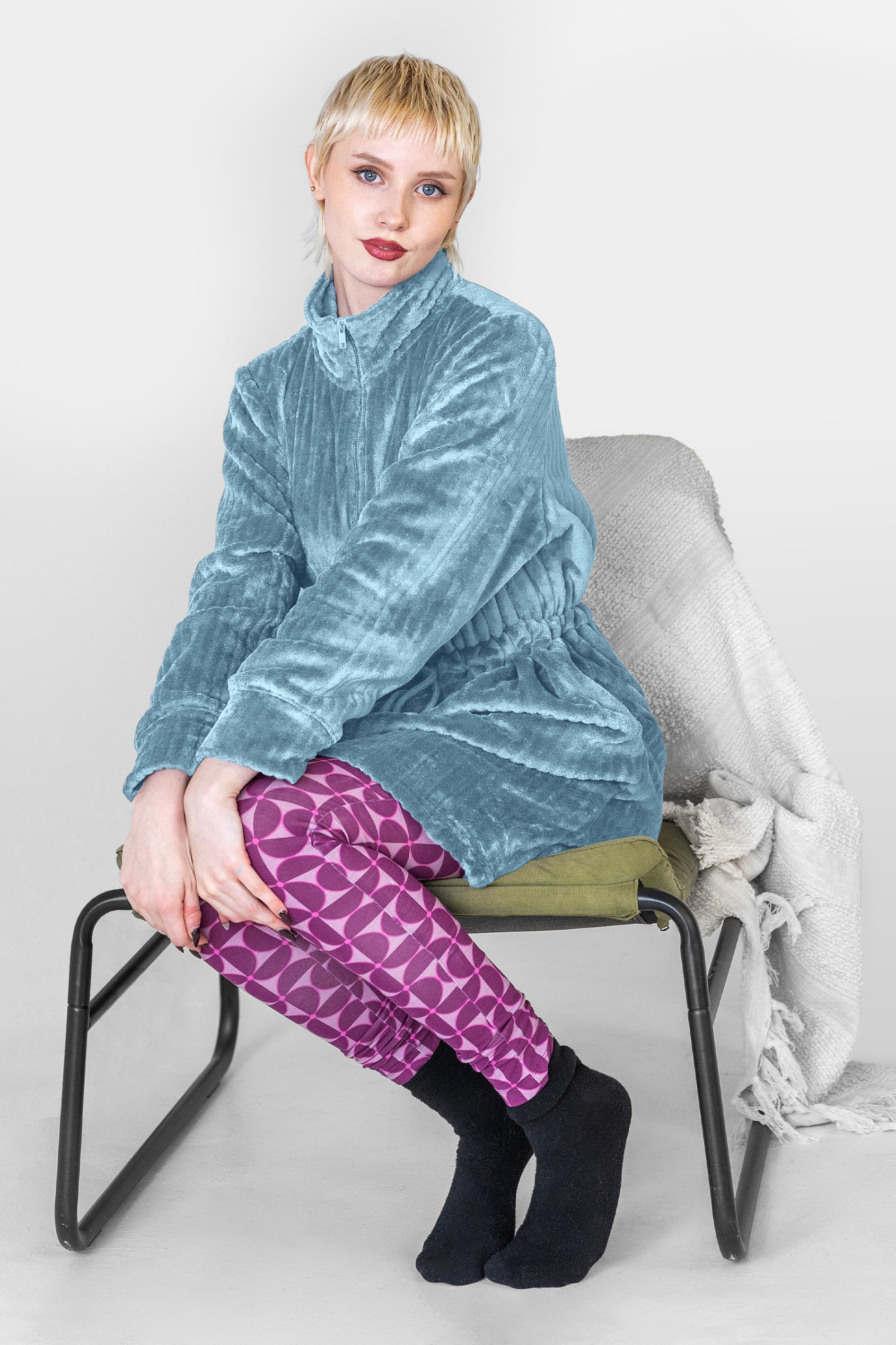 Supersoft Coral Fleece Zip Through Dressing Gown