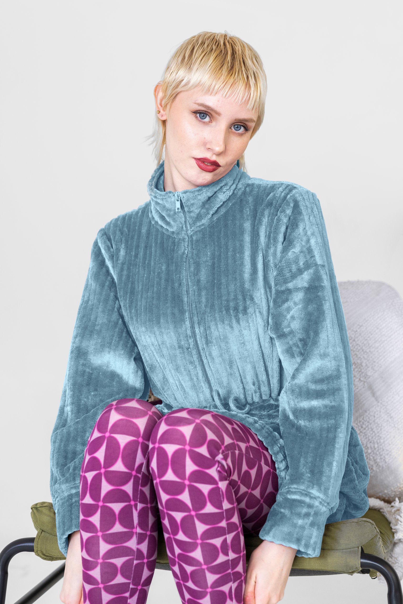 Supersoft Coral Fleece Zip Through Dressing Gown