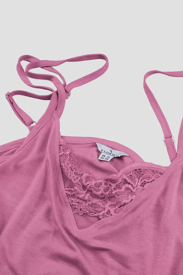 Shoulder Straps Lace Up Cami Set