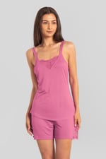 Shoulder Straps Lace Up Cami Set