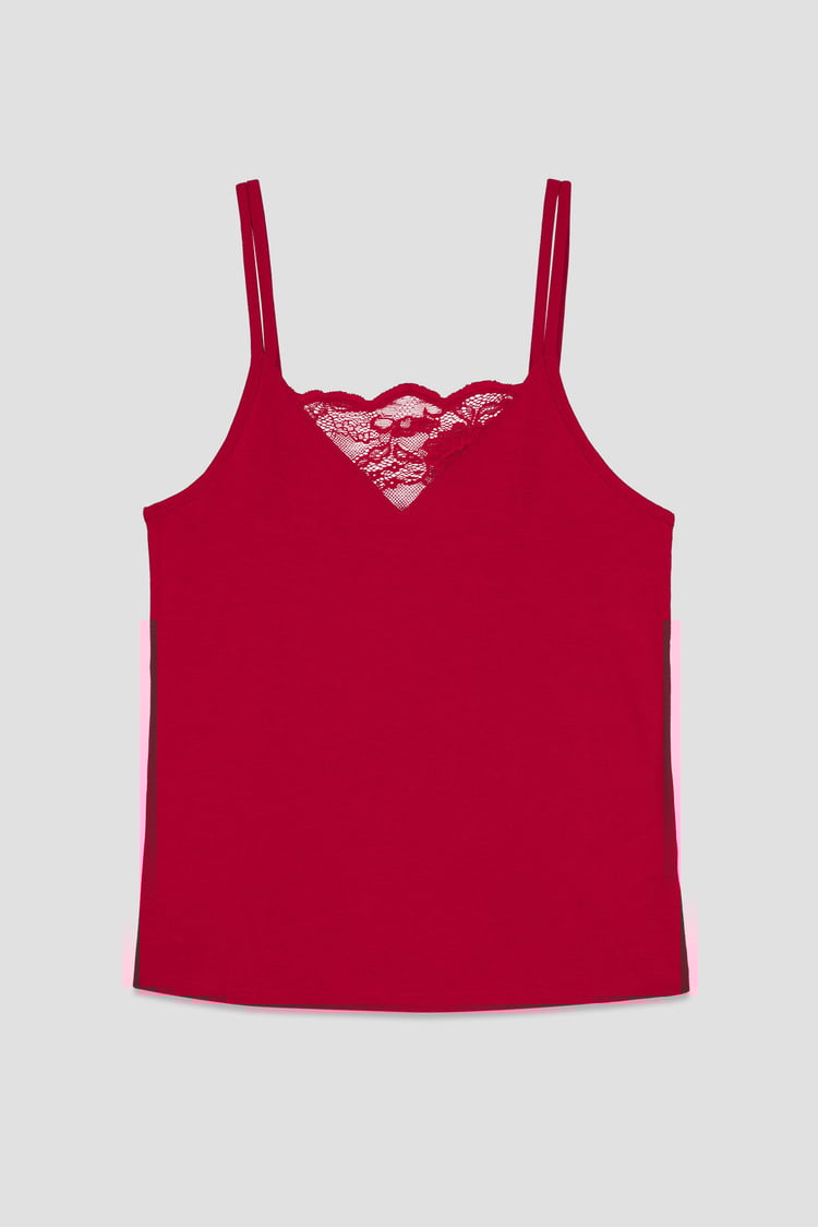 Shoulder Straps Lace Up Cami Set