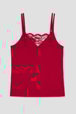 Shoulder Straps Lace Up Cami Set